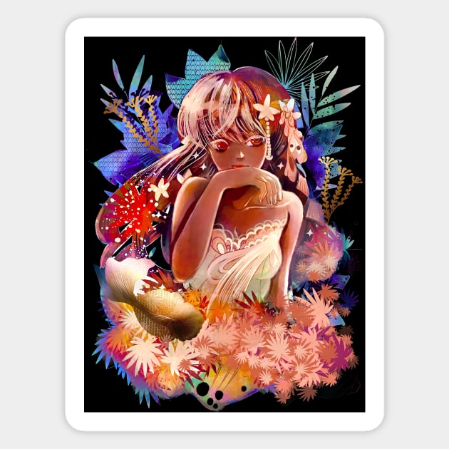 Prosperity golden goldfish nature anime manga girl kawaii Sticker by meisanmui